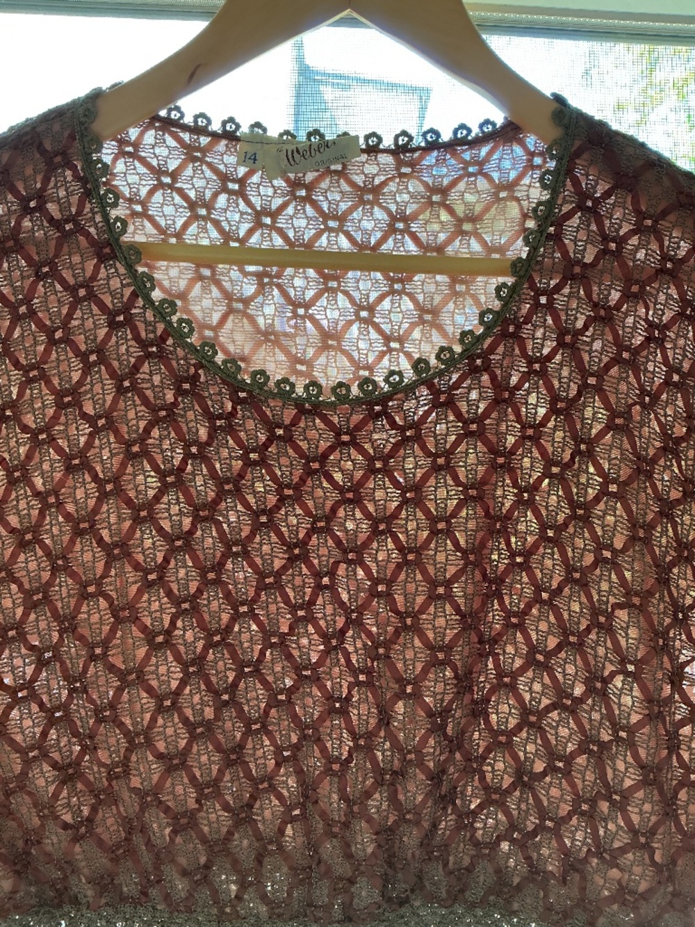 Vintage Weber Original Ribbon Top, Size 14